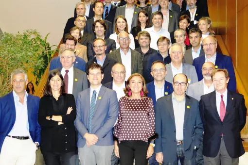 Carmen Vela with the directors and representatives of the "Severo Ochoa" Centers of Excellence and "María de Maeztu" Units of Excellence.