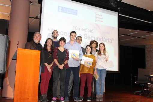 Acto de entrega en La Pedrera de los premios a los mejores trabajos de investigación del programa "Investigación en Secundaria" del PCB (Foto: PCB)