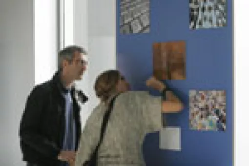 IRB Barcelona scientists Andreas Zanzoni and Laura Orellana presented their art at the exhibition