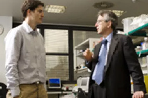 Gomis and Massagué at the IRB Barcelona