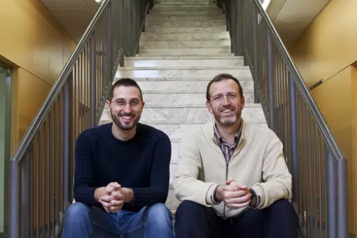 Patrick Aloy (right) and Roberto Mosca performed together with Arnaud Ceol the bioinformatics analysis (Author: J. Cosialls)