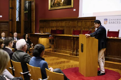 Modesto Orozco durante el acto de entrega de los premios