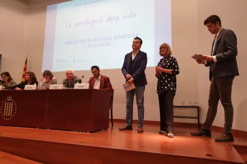 Imágenes del acto de entrega de las ayudas concedidas por la Fundació la Marató.