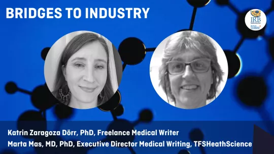 Picture of the speakers, Katrin and Marta.