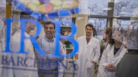 Carlos Romero during a visit to the IRB Barcelona laboratories this April (Battista, IRB Barcelona)
