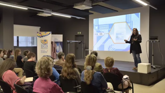 Elena Sancho. Jornada de Puertas Abiertas 2017 (Battista/Minocri, IRB Barcelona)