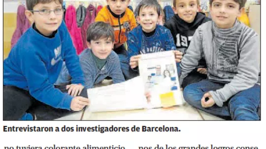 Un estudio del IRB Barcelona inspira a niñas y niños de 9 años ha realizar un proyecto sobre alimentación. Lo publica el diario Levante