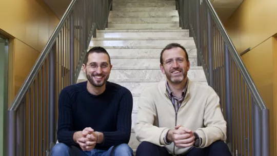 Patrick Aloy (right) and Roberto Mosca performed together with Arnaud Ceol the bioinformatics analysis (Author: J. Cosialls)
