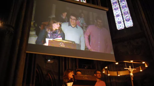 De izquierda a derecha: Begoña Cánovas, Roberto Bartolomé y Jesús Sánchez